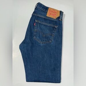 Levi’s 501XX Dark Blue Men’s Button Fly Straight Leg Denim Jeans 34 X 31